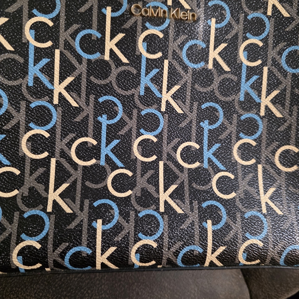 Calvin Klein Black and Blue Shoulder Bag